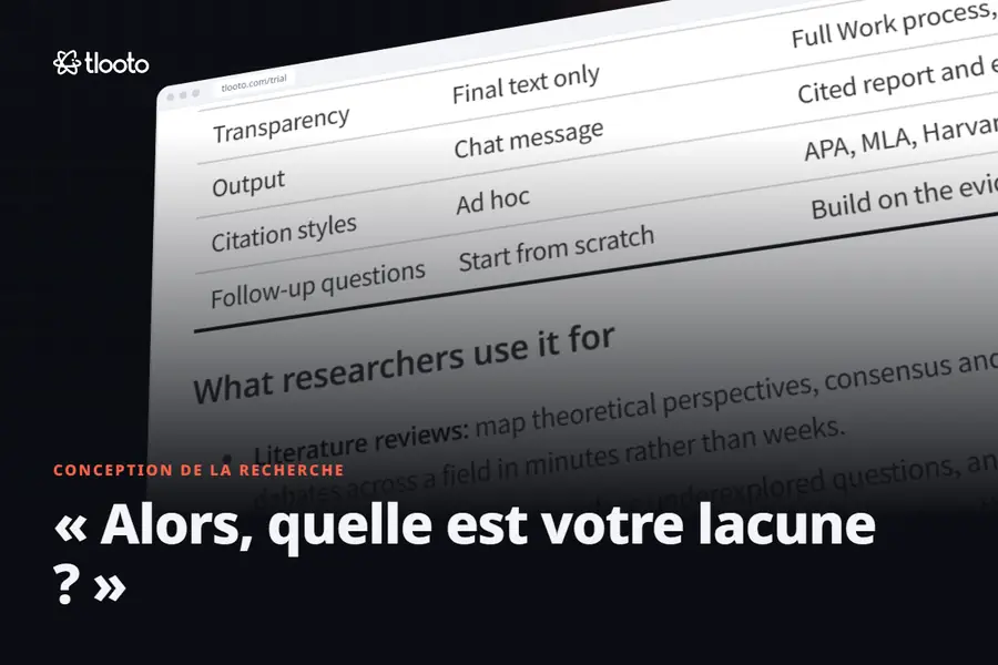 « Alors, quelle est votre lacune de recherche ? » Comment répondre avec des preuves