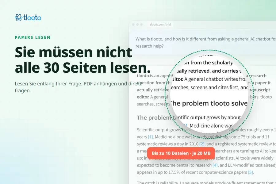 Sie müssen nicht alle 30 Seiten lesen: ein Paper entlang Ihrer Frage lesen