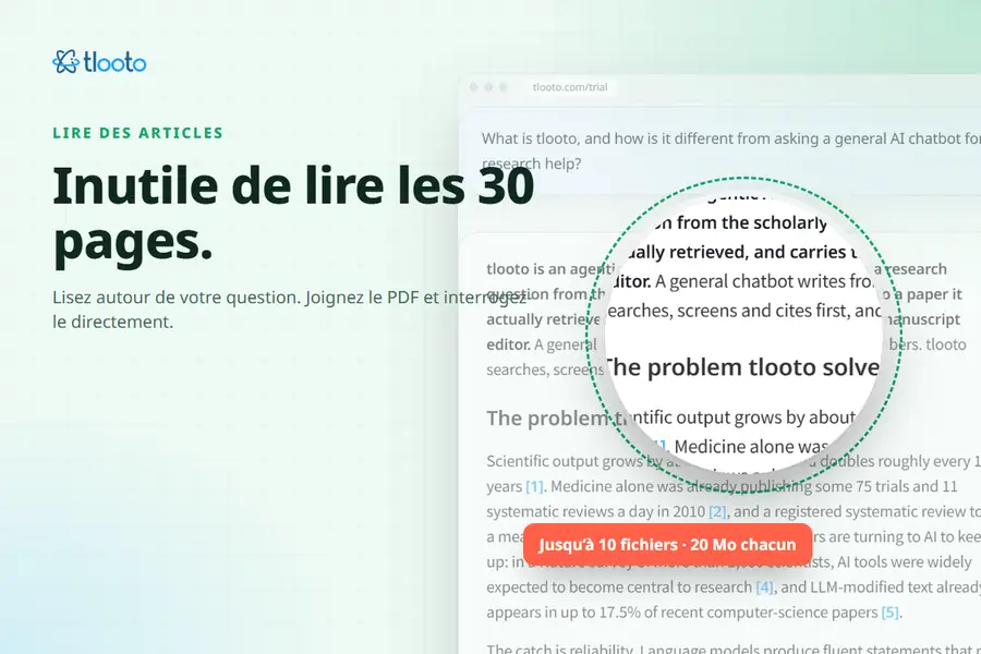 Inutile de lire les 30 pages : lire un article à partir de votre question