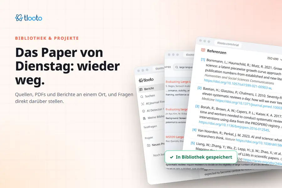 Das Paper von letztem Dienstag: Bibliothek und Projekte in tlooto