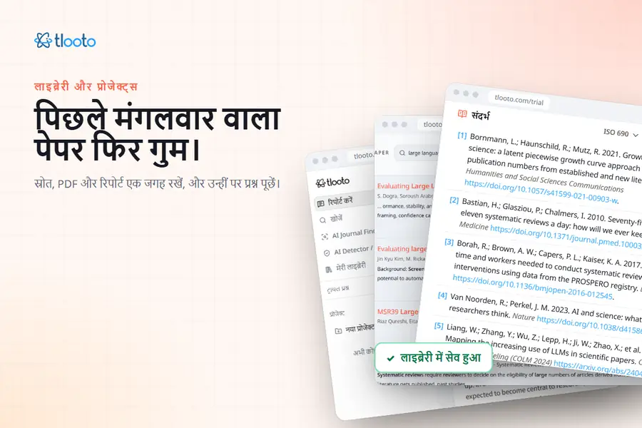 पिछले मंगलवार मिला वह पेपर: tlooto में लाइब्रेरी और प्रोजेक्ट्स