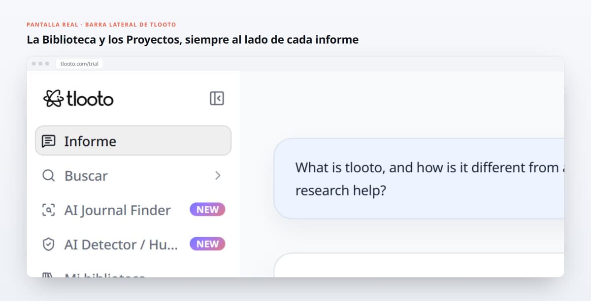 La Biblioteca y los Proyectos, siempre al lado de cada informe