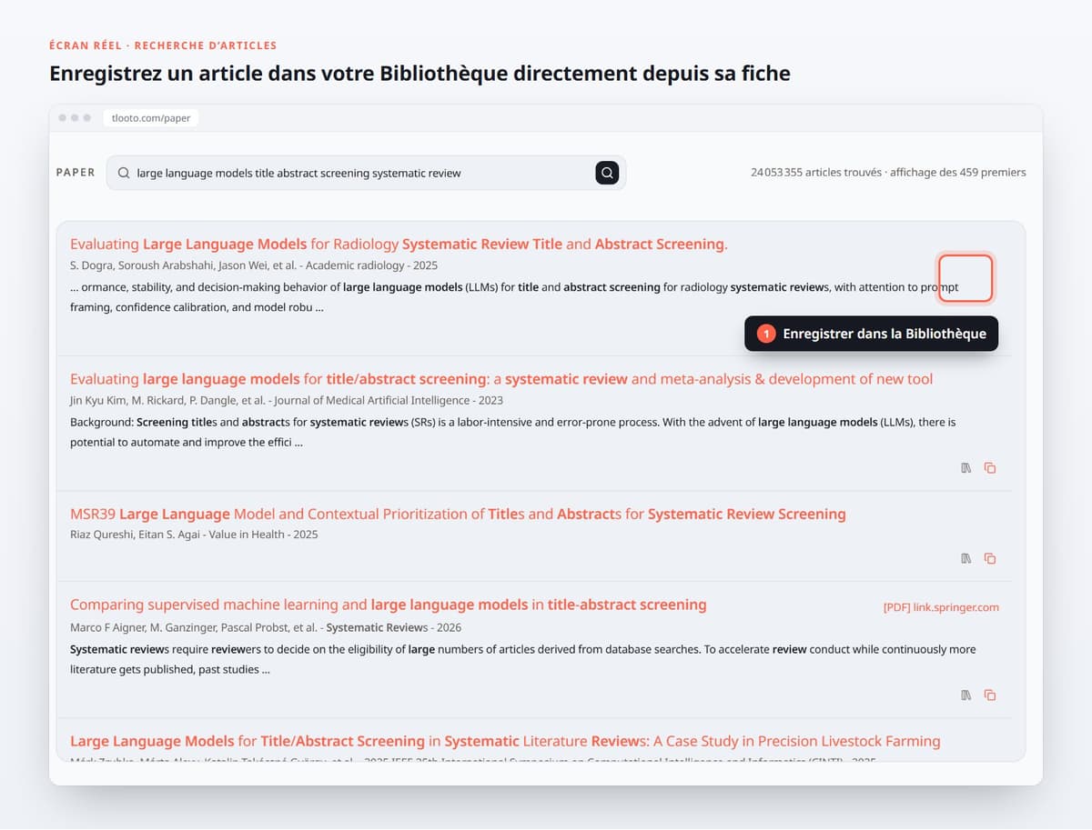 Enregistrez un article dans votre Bibliothèque directement depuis sa fiche