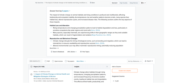 tlooto vs. Scispace: Differences in Number of Retrieved Papers and Response Format