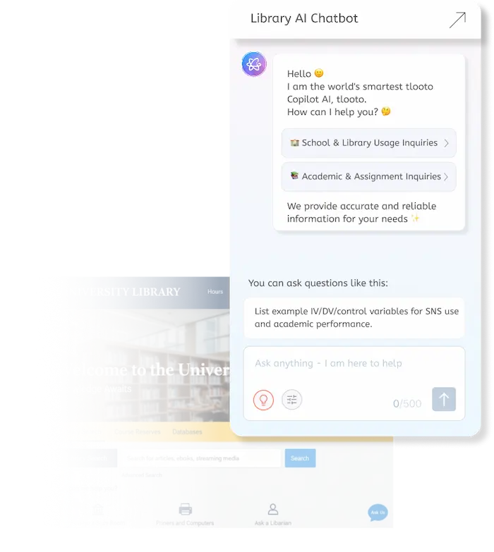 AI chatbot tailored for university libraries: tlooto Copilot